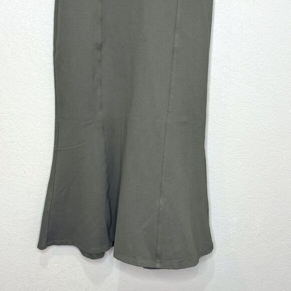 Anthropologie Cecily Dress XS Olive Green Button Front Fit Flare Midi Cap Sleeve - Picture 7 of 13